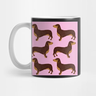 Sausage dogs (daschund) pink Mug